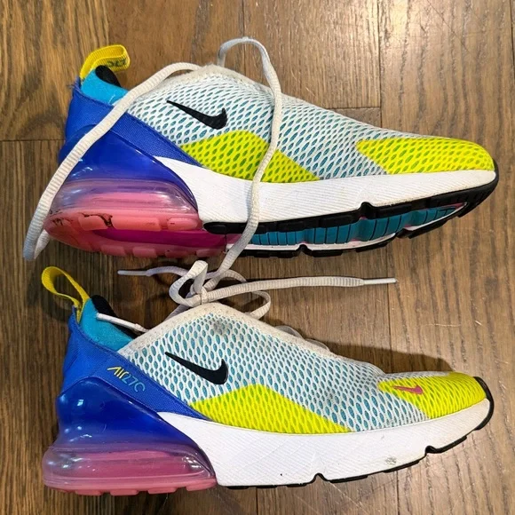 Nike Kids Sneakers in Yellow, Blue, and White - Picture 2 of 6